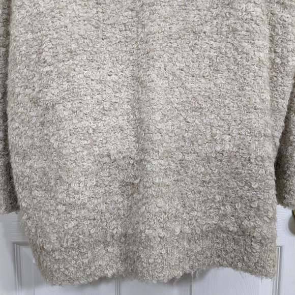 Free People Tan Beige Boucle Alpaca Blend Oversized Snap-Front Sweater - size XS - Picture 10 of 15